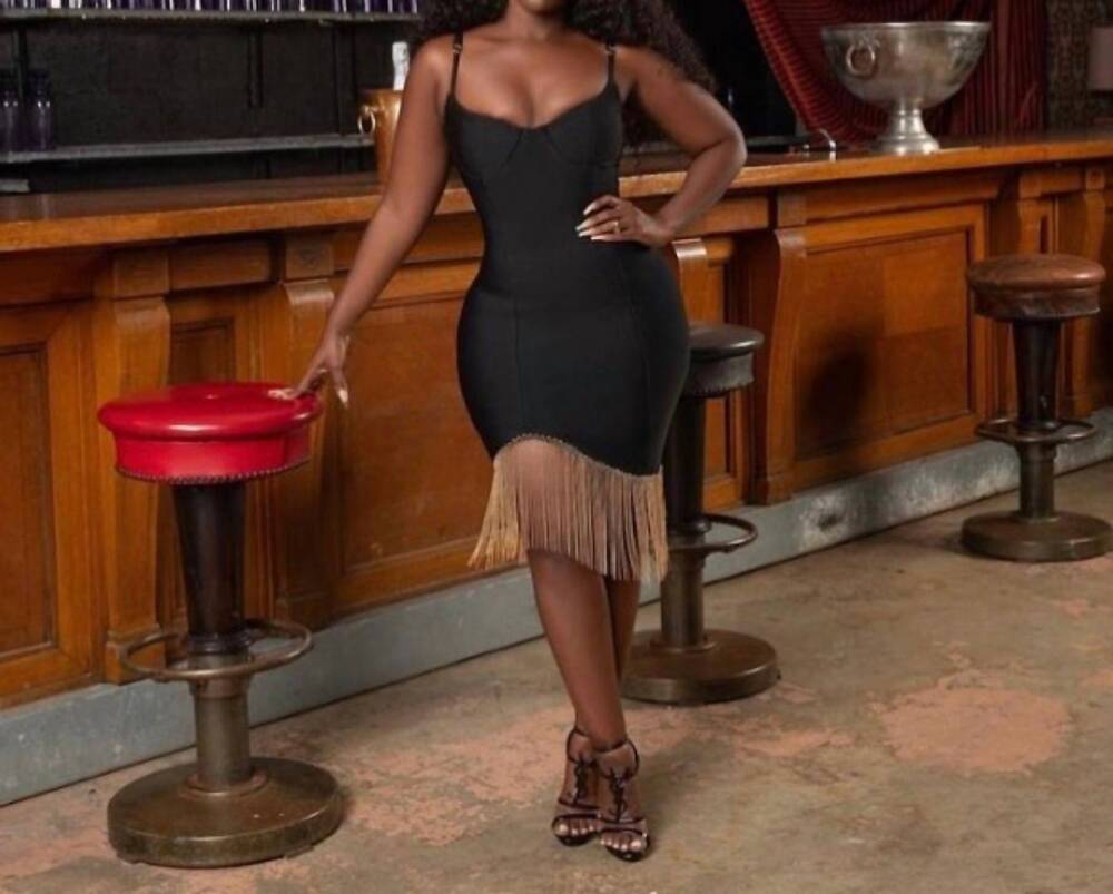 NEW ATHINA bodycon mini dress in black